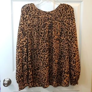 Ava and Viv plus cheetah print blouse